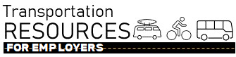 Transportation Resources in text with icons of van, bus, and bike