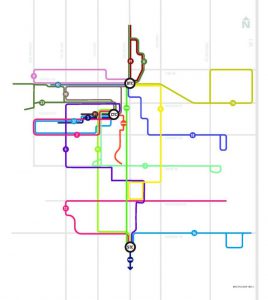 Transfort service map, showing the 23 routes serving Fort Collins